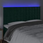 vidaXL Tête de lit à LED Vert foncé 180x5x118/128 cm Velours