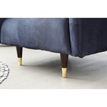 Valentina 1P - Fauteuil gris foncé en velours