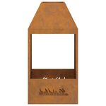 vidaXL Braise Marron 50 x 50 x 100 cm Acier résistant aux intempéries