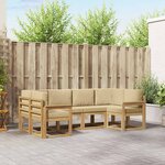 vidaXL Ensemble de canapés d'extérieur 6 Pièces Blanc et Beige