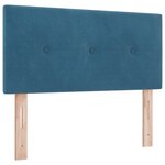 vidaXL Lit Box Spring avec Matelas & LED Bleu Foncé 80x200 cm Velours