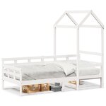vidaXL Lit de jour avec toit sans matelas blanc 90x200 cm bois massif