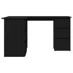 Bureau d'angle noir en chêne vidaXL  145x100x76 cm  fait de bois d'ingénierie