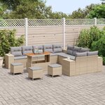 vidaXL Ensemble de canapé de jardin 14 Pièces Beige et Gris clair