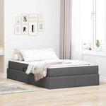 vidaXL Lit avec rangement et matelas Gris foncé 120 x 200 cm Polyester