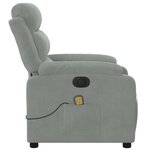 vidaXL Fauteuil inclinable électrique de massage gris clair velours