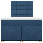 vidaXL Sommier à lattes de lit avec matelas bleu 120x190 cm tissu