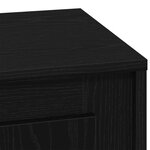 vidaXL Table de chevet avec lumières LED Chêne noir 44x34 5x45 cm