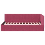vidaXL Cadre de lit d'angle Rouge bordeaux 90 x 200 cm Velours