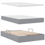 vidaXL Lit avec rangement et LED Gris clair 120 x 200 cm Polyester