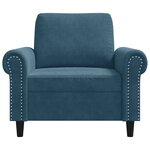 vidaXL Fauteuil Bleu 60 cm Velours