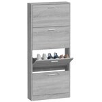 vidaXL Armoire à chaussures Sonoma gris 59x17x150 cm Bois d'ingénierie