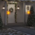 vidaXL Lumières de Noël avec piquets 3 Pièces LED pliable jaune 57 cm