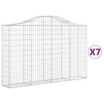 vidaXL Paniers à gabions arqués 7 Pièces 200x30x120/140 cm Fer galvanisé