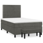 vidaXL Sommier à lattes de lit et matelas gris foncé 120x190cm velours