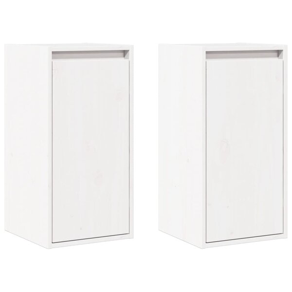 vidaXL Armoires murales 2 Pièces Blanc 30x30x60 cm Bois de pin massif