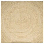 vidaXL Tapis Naturel et Blanc 300 x 300 cm Jute