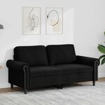 vidaXL Canapé à 2 places Noir 140 cm Velours