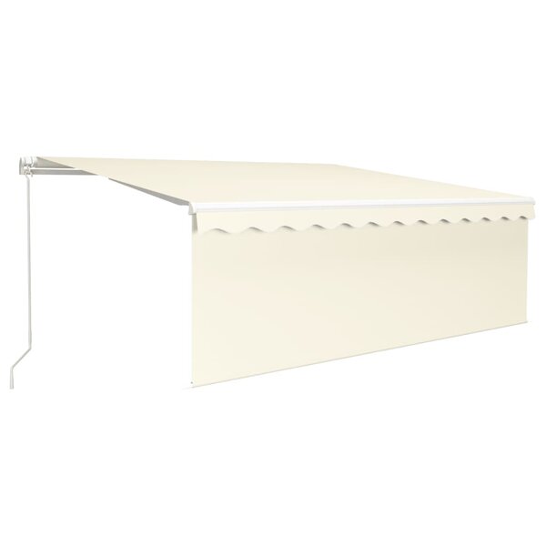 vidaXL Auvent manuel rétractable avec store et LED 4x3 m Crème