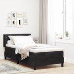 Lit de box spring vidaXL avec matelas Noir 100x200 cm Velours