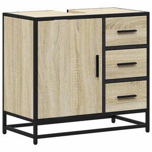 vidaXL Armoire lavabo de salle de bain chêne sonoma bois d'ingénierie