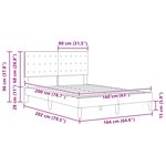 vidaXL Cadre de lit avec tête de lit Taupe 160 x 200 cm Tissu