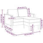 vidaXL Canapé 2 places avec méridienne en L noir 125 cm similicuir