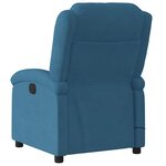 vidaXL Fauteuil inclinable de massage bleu velours