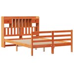 vidaXL Lit bibliothèque sans matelas cire marron 140x190 cm pin massif