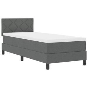 vidaXL Lit à ressorts avec matelas Gris foncé 80 x 200 cm tissu
