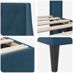 vidaXL Cadre de lit avec tête de lit Bleu 140 x 190 cm Velours