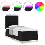vidaXL Lit à ressorts avec matelas Noir 80 x 200 cm tissu