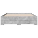 vidaXL Cadre de lit et tiroirs gris béton 120x200 cm bois d'ingénierie