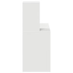 vidaXL Bureau d'écriture Blanc MDF Compact Étagères Décoratives