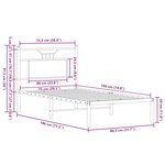 vidaXL Cadre de lit sans matelas chêne marron 75x190cm bois ingénierie