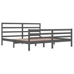 vidaXL Cadre de lit Gris Bois de pin massif 200x200 cm