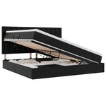 vidaXL Lit de Rangement Noir 200 x 200 cm Cuir synthétique