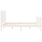vidaXL Cadre de lit avec tête de lit blanc 120x200 cm bois massif