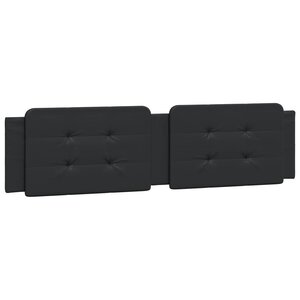 vidaXL Coussin de tête de lit noir 200 cm similicuir