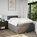 vidaXL Sommier à lattes de lit avec matelas taupe 120x190 cm tissu