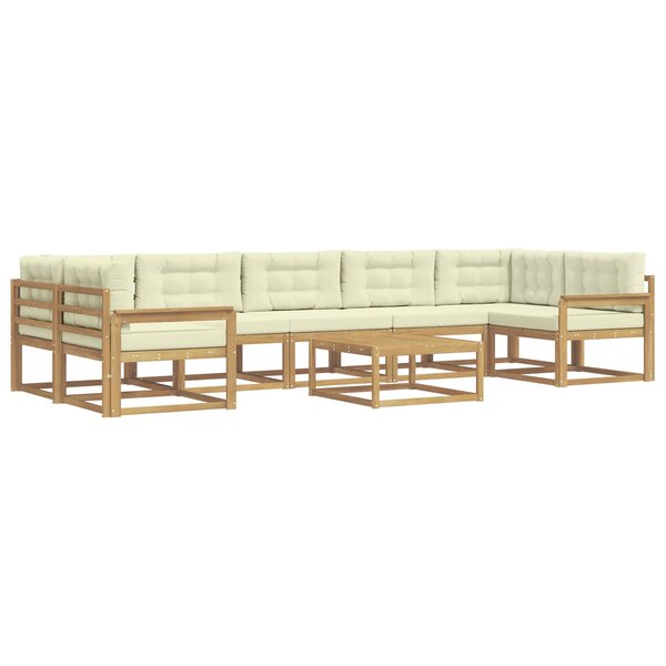 vidaXL Ensemble de canapés d'extérieur 6 Pièces Blanc et crème