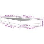 vidaXL Cadre de lit sans matelas chêne fumé 90x200cm bois d'ingénierie
