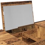 vidaXL Table de Maquillage avec Miroir Bois Vieilli 100x45x76 cm