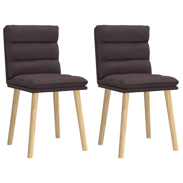 vidaXL Chaises à manger lot de 2 marron foncé tissu