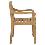 vidaXL Chaises Batavia avec coussins lot de 4 Bois de teck solide