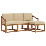 vidaXL Ensemble de canapés d'extérieur 4 Pièces Naturel et Beige
