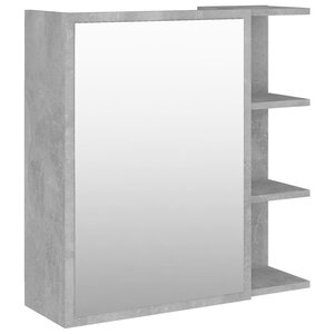 vidaXL Armoire à miroir de salle de bain Gris béton Bois d’ingénierie