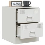 vidaXL Table de chevet blanc 34 5x39x44 cm acier