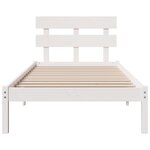 vidaXL Cadre de Lit avec Tête de Lit Blanc 80x200 cm Bois Massif de Pin
