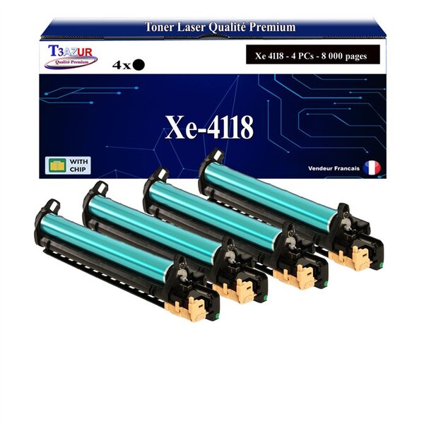 T3AZUR -4x Toners compatibles avec Xerox WorkCentre 4118 (006R01278) - Noir